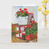 Leegste Kaart Zomer Geranium Bloemen (Gele Bloem)