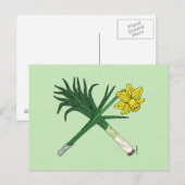 Leek en Daffodil Crossed Briefkaart (Voorkant / Achterkant)