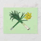 Leek en Daffodil Crossed Briefkaart (Voorkant)