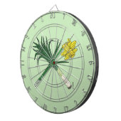 Leek en Daffodil Crossed Dartbord (Voorkant Rechts)