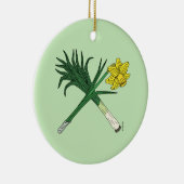 Leek en Daffodil Crossed Keramisch Ornament (Rechts)
