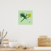 Leek en Daffodil Crossed Poster (Keuken)