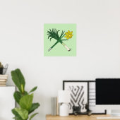 Leek en Daffodil Crossed Poster (Thuiskantoor)