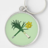 Leek en Daffodil Crossed Sleutelhanger (Voorkant)