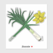 Leek en Daffodil Crossed Sticker (Vel)