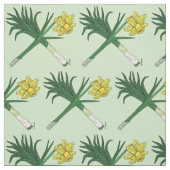 Leek en Daffodil Crossed Stof (Swatch)
