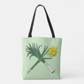 Leek en Daffodil Crossed Tote Bag (Achterkant)
