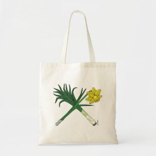 Leek en Daffodil Crossed Tote Bag