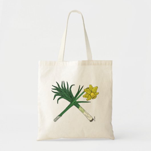 Leek en Daffodil Crossed Tote Bag (Voorkant)