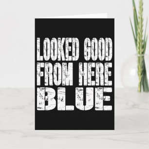 Leek goed van hier blauw grappig zachtaardig grapp kaart