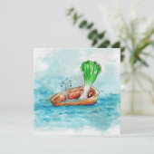 Leek in een boot met een lek Funny Pun Flat Kaart (Staand voorkant)