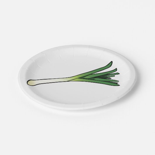 Leek Vegetable Papieren Bordje (Gekanteld)