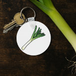 Leek Vegetable Sleutelhanger<br><div class="desc">Een verse prei groente. Dit ontwerp ziet er echt effectief uit op deze Sleutelhanger</div>