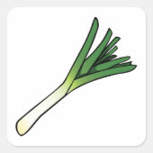 Leek Vegetable Vierkante Sticker (Voorkant)