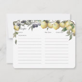 Leemons en goudpluis kaart (Voorkant)