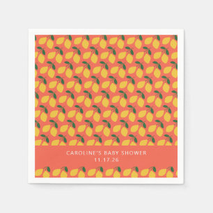 leemons Oranje aangepast Baby shower Servet