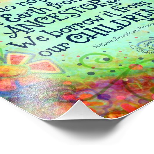 Leen de aarde van onze Kinderen Inspirivity Foto Afdruk (Hoek)