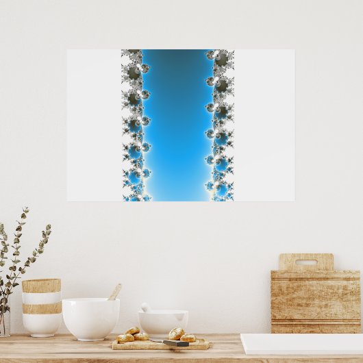 Leenece - Blue Fractal Poster (Keuken)