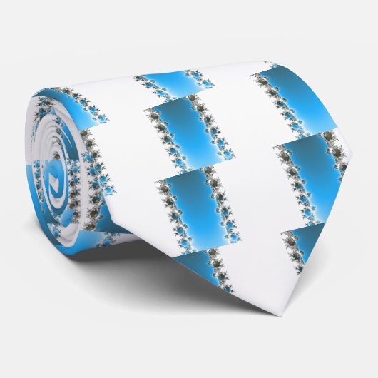 Leenece - Blue Fractal Stropdas (Opgerold)