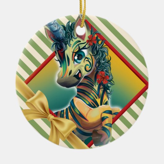 LeeNeigh Stripes Holiday Ornament (Voorkant)