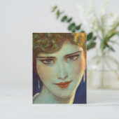 Leenmeisje met oorbellen briefkaart (Staand voorkant)