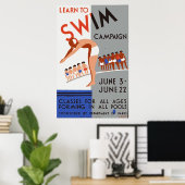 Leer aan het Poster van de Campagne van het Swim (Thuiskantoor)