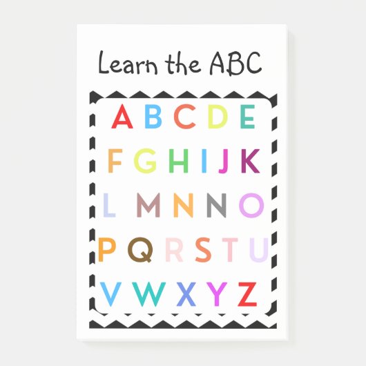 leer ABC Post-it® Notes (Voorkant)
