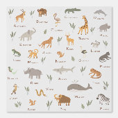 Leer ABC Wild Animals Fun Behang (Voorkant)