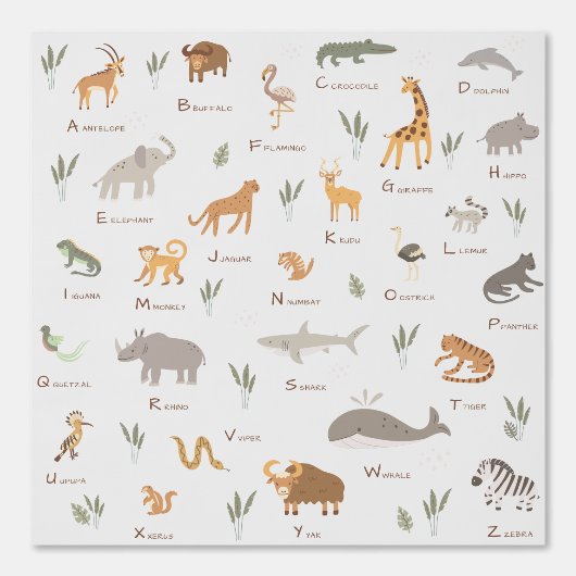 Leer ABC Wild Animals Fun Behang (Voorkant)