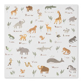 Leer ABC Wilde Dieren Pret Behang (Voorkant)