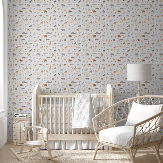 Leer ABC Wilde Dieren Pret Behang (Kinderen)