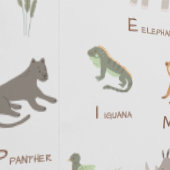Leer ABC Wilde Dieren Pret Behang (Zoom)