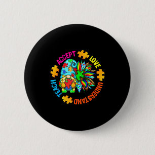 Leer accepteren begrijpen liefde autisme kabouter  ronde button 5,7 cm