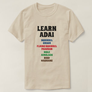 Leer Adai - Eekhoorn, Vliegende eekhoorn, Mol, Vog T-shirt