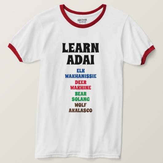 Leer Adai - Elk, Deer, Beer, Wolf T-shirt (Design voorkant)