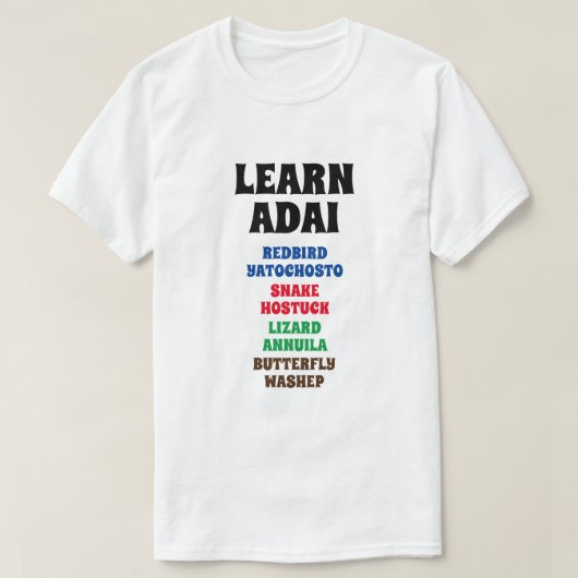 Leer Adai - Redbird, Snake, Lizard, Butterfly T-shirt (Design voorkant)