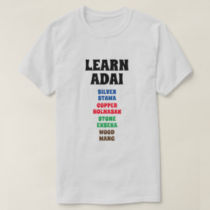 Leer Adai - zilver, koper, steen, hout T-shirt