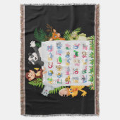 Leer Alphabet & Dieren Onderwijs Deken (Voorkant Verticaal)