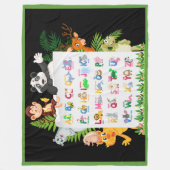 Leer Alphabet & Dieren Onderwijs Fleece Deken (Voorkant)