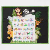 Leer Alphabet & Dieren Onderwijs Fleece Deken (Voorkant (Horizontaal))