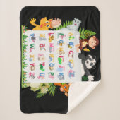 Leer Alphabet & Dieren Onderwijs Sherpa Deken (Voorkant)