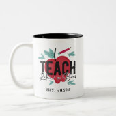 Leer als een boog-gepersonaliseerde leraar tweekleurige koffiemok (Links)