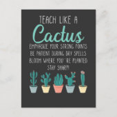 Leer als een cactus-leraar terug naar school briefkaart (Voorkant)