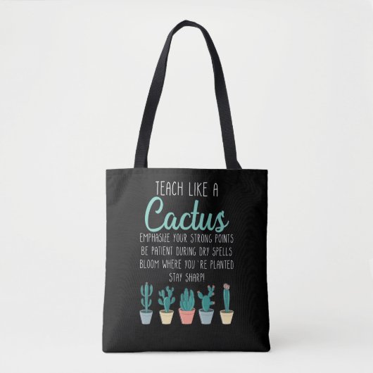 Leer als een cactus-leraar terug naar school tote bag (Voorkant)