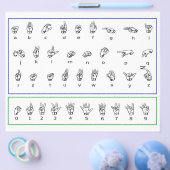 Leer ASL Gebarentaal, Amerikaanse cijfers Alfabet Flyer (Enkel)