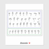 Leer ASL Gebarentaal, Amerikaanse cijfers Alfabet Sticker (Vel)