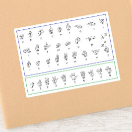 Leer ASL Gebarentaal, Amerikaanse cijfers Alfabet Sticker