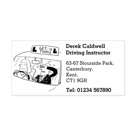 Leer autorijden Instructor Business Zelfinktende Stempel (Design)