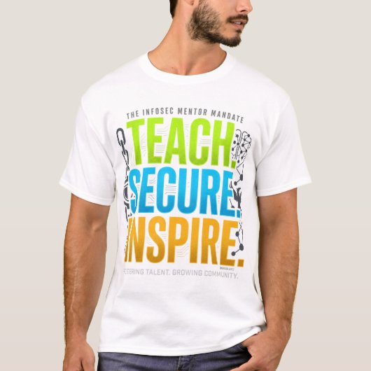 Leer, Beveilig, Inspireer Mentoren T-shirt (Voorkant)