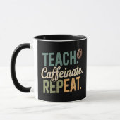 Leer Caffeinate Repeat Coffee Teacher Mok (Links)